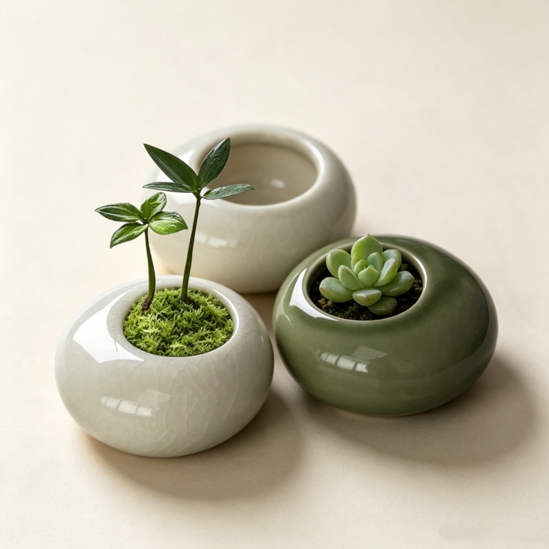 Bonsai Gardenia - Mini Ice Crack Glazed Plant Pot