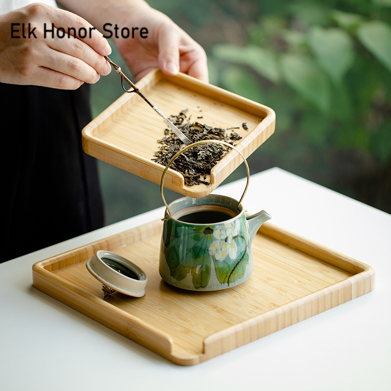 Chinese Bamboo Food Tray Puer  - Bonsai Garden For Home 评论和价格