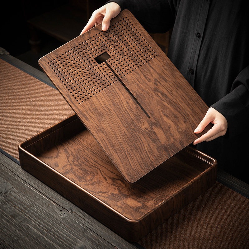 Rectangular Bamboo Tea Tray wi - Drip Tray Saucer 评论和价格