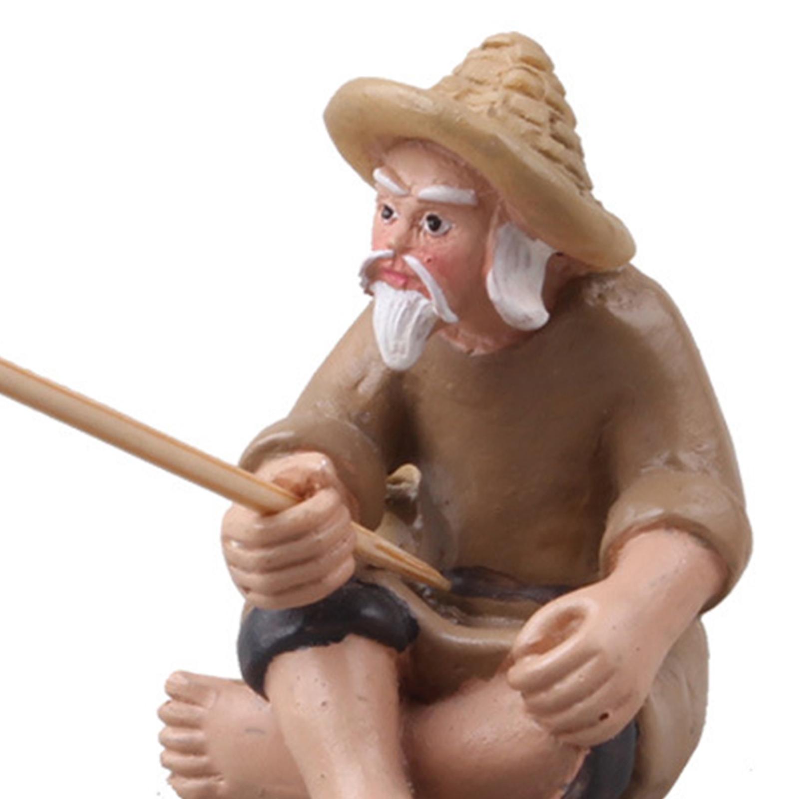 Mini Fisherman Figurines Resin - Bonsai Garden For Home 评论和价格